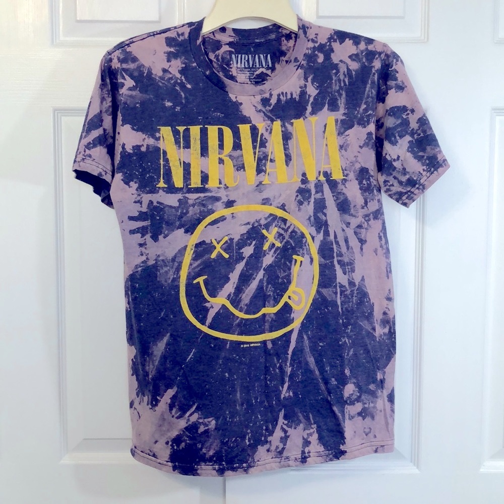 Nirvana Blue/Pink Custom Reverse Bleach Tie Dye - image 1